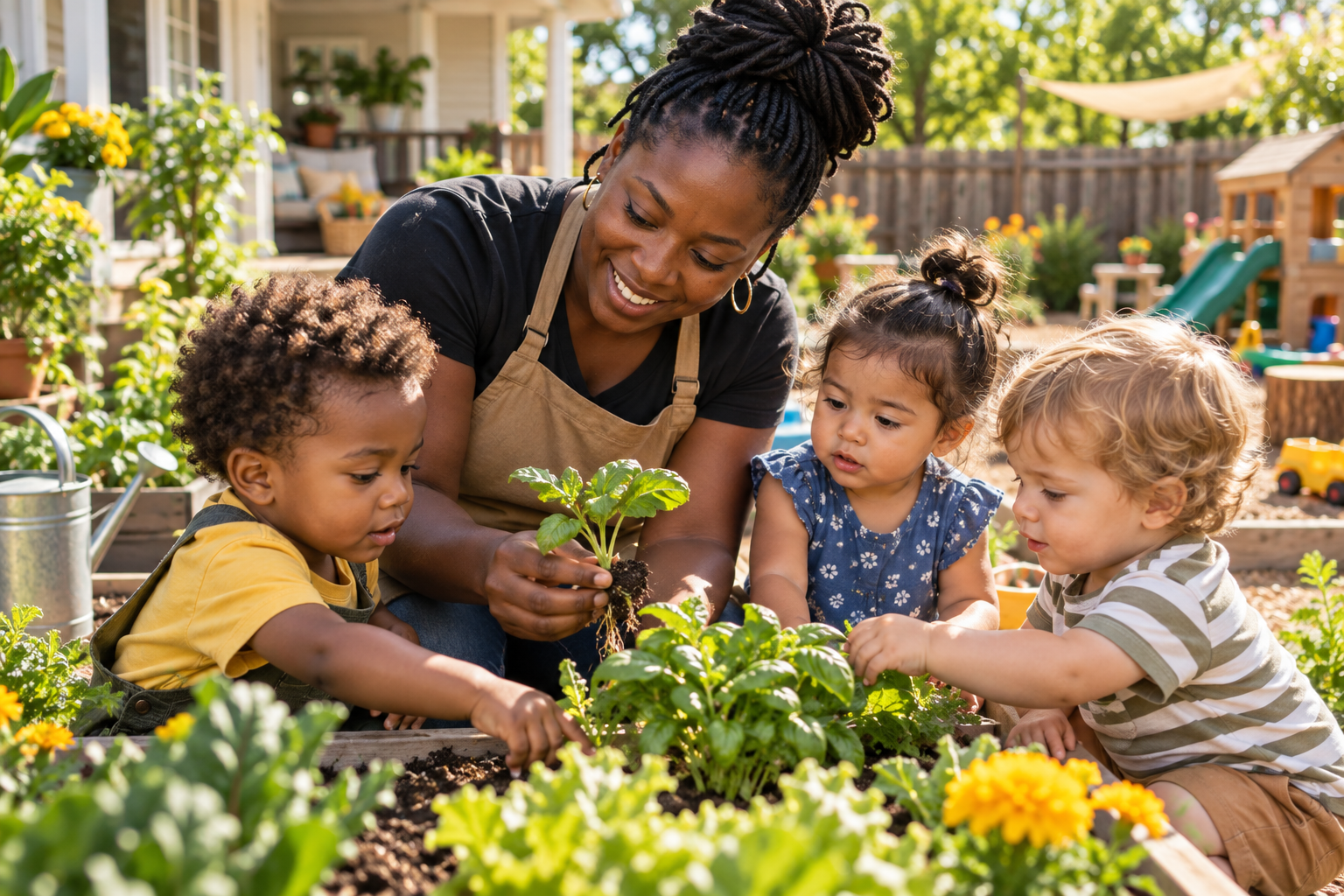 Children learning in a family child care environment